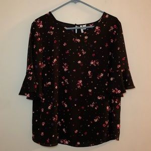 Black Floral Blouse